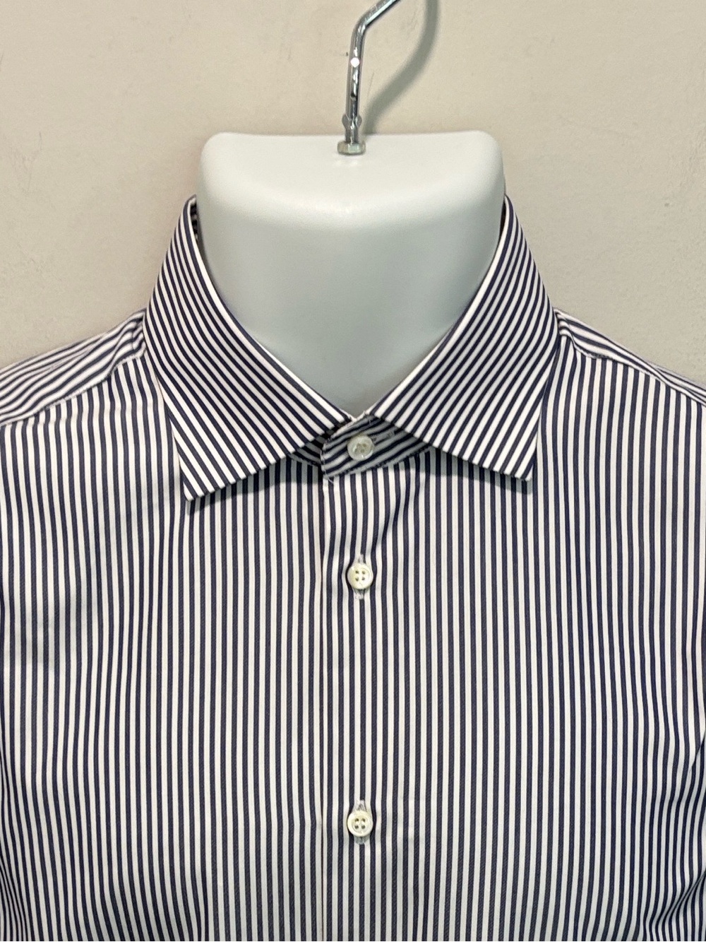 DSQUARED2 Blue White Stripe Dress Shirt Slim Fit Cotton EU46 US36 Cocktail - Picture 4 of 16